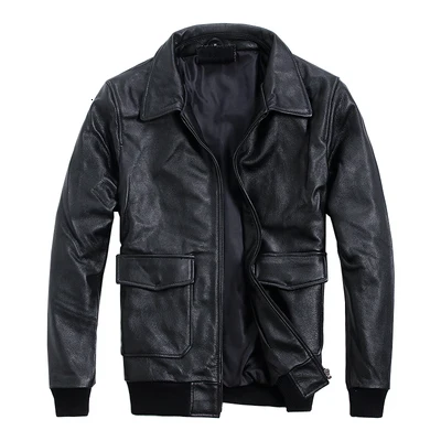 Cowhide thick Мужская куртка из натуральной кожи, осенне-зимнее пальто из овчины, мотоциклетные куртки из воловьей кожи размера плюс, 6-660 KJ2713 - Цвет: Cowhide thick