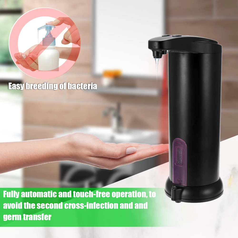 

260ml Automatic Liquid Soap Dispenser Smart Sensor Touchless Stainless Steel Soap Dispensers Pump Shower Soap Bottle for Bath