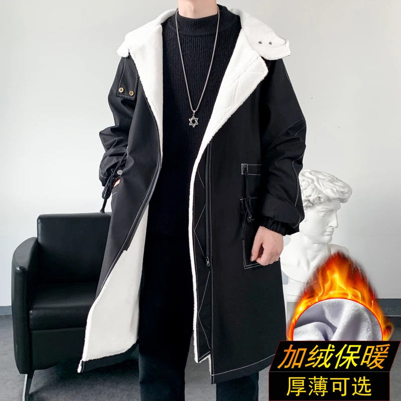 winter coat men hooded thick high quality trench coat men,mens fashion windbreakers casual jackets,plus-size M-3XL