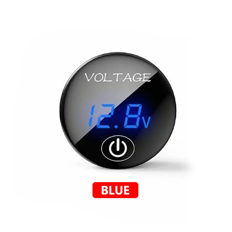 Blue Vehemo светодиодный панель DC5-48V цифровой дисплей Вольтметр мотоцикл батарея датчик мотоциклы Универсальный ATV Лодка измеритель напряжения - Цвет: Blue