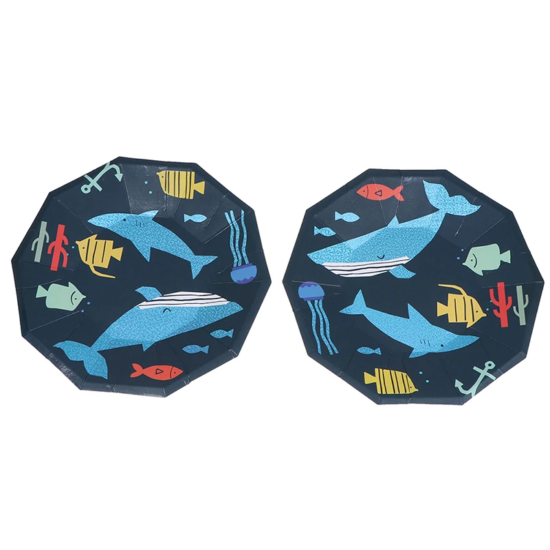 8 шт./компл. вечерние принадлежности Акула одноразовая посуда мультфильм морские