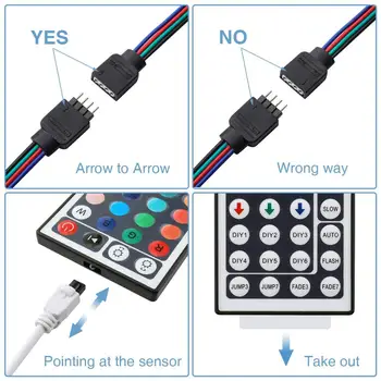 

32.8FT/10M 300 LEDs SMD5050 RGB Strip Lights IP65 Waterproof Rope Lights Color Changing Light Kit with 44 Keys IR JK292