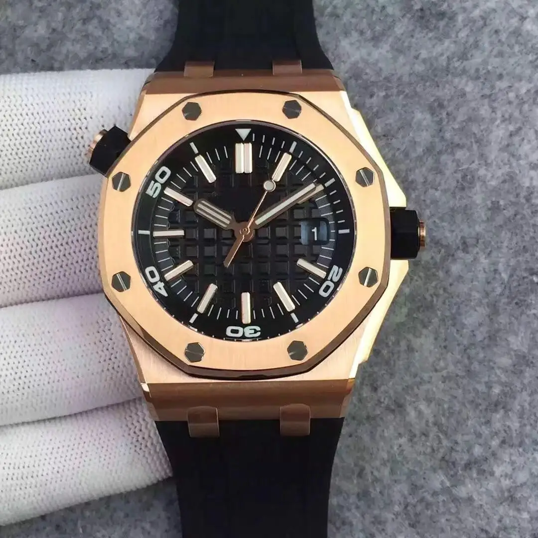 Самые продаваемые наручные часы Ap aaa из дуба розовое золото резиновый ремешок