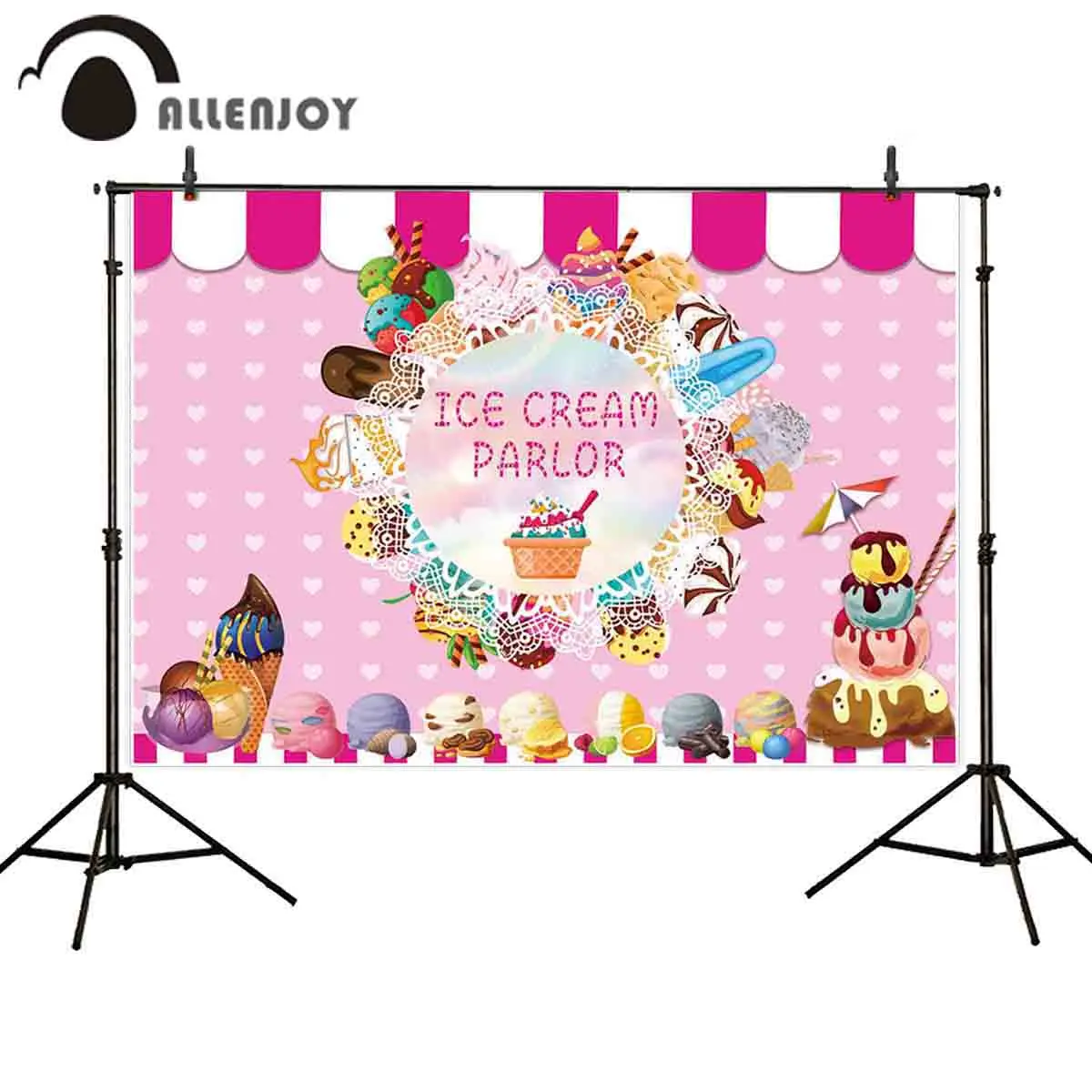 Allenjoy конфеты бар фоны сладкий мороженое салон кружева сердца ребенок душ
