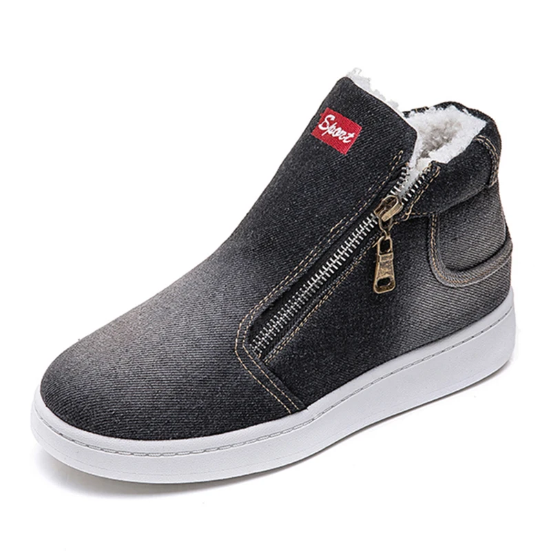 Top Warm Winter Shoes Women Denim Jeans Boots Fleece Push Snow Boots
For Women Winter Flat Casual Shoes zapatos de mujer