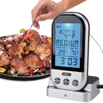 

Meat Thermometers Bluetooth LCD Digital Probe Remote Wireless BBQ Grill Kitchen Thermometer Home Cooking Tools with Timer Alarm