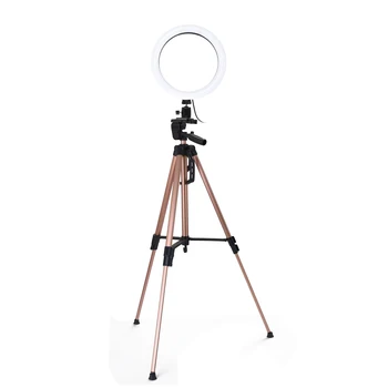 

6" Dimmable LED Selfie Round Light ringlight Brightness Adjustable Lamp for Live Broadcast Selfie Photography Video with Tripod