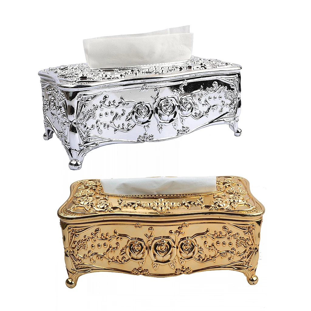 Conventional Nordic Tissue Box Elegant Acrylic Resin Flowery Napkin Holder Cover Vintage Style Acrylic Napkin Paper Cover Holder
