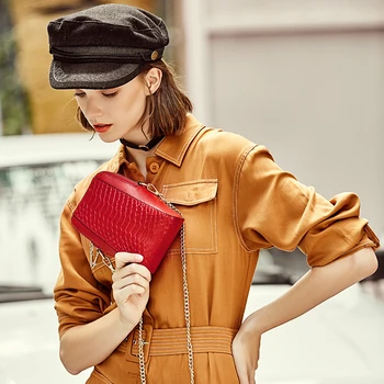 

women mini bag crocodile pattern phone bag cowhide women handbag small bag