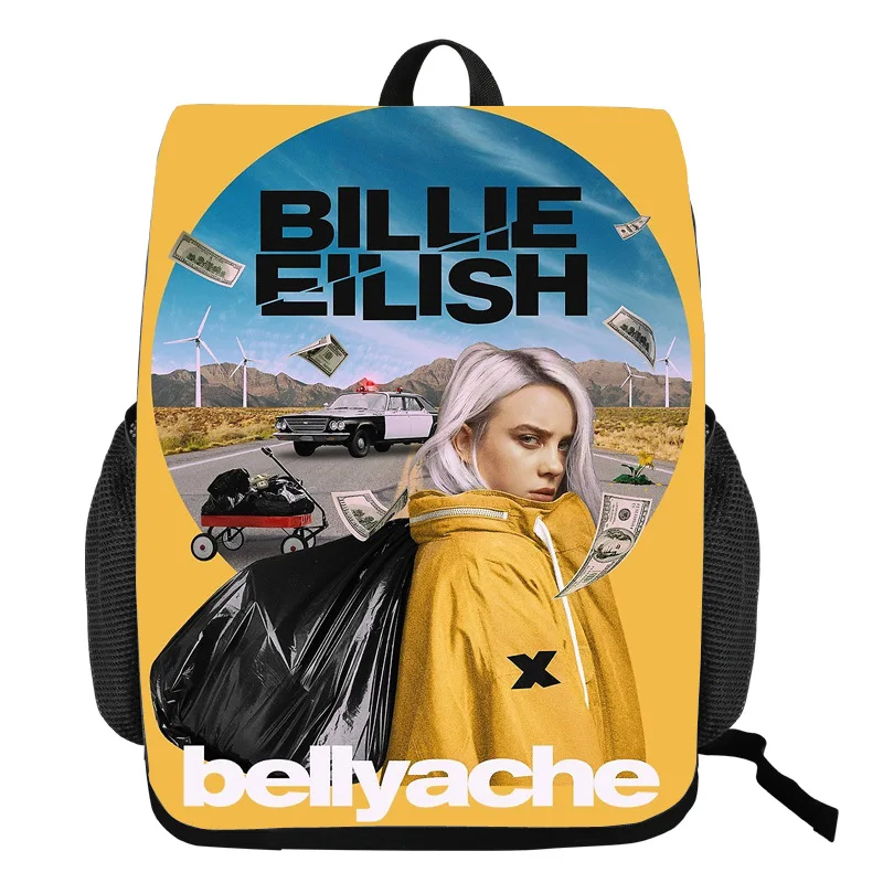 Рюкзак Mochila Billie Eilish, сумки на липучке, туристический рюкзак, певицы, Bad Gay, школьные сумки для мальчиков-подростков, тканевый рюкзак