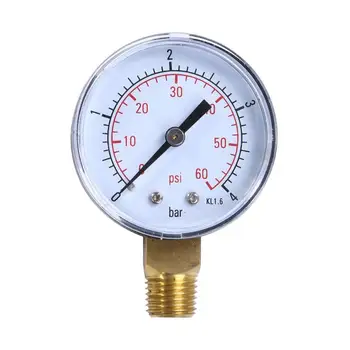 

50mm manometer Pool Filter Water Pressure Dial Hydraulic Pressure Gauge manometre pression 1/4" BSPT Thread 0~60psi 0~4bar