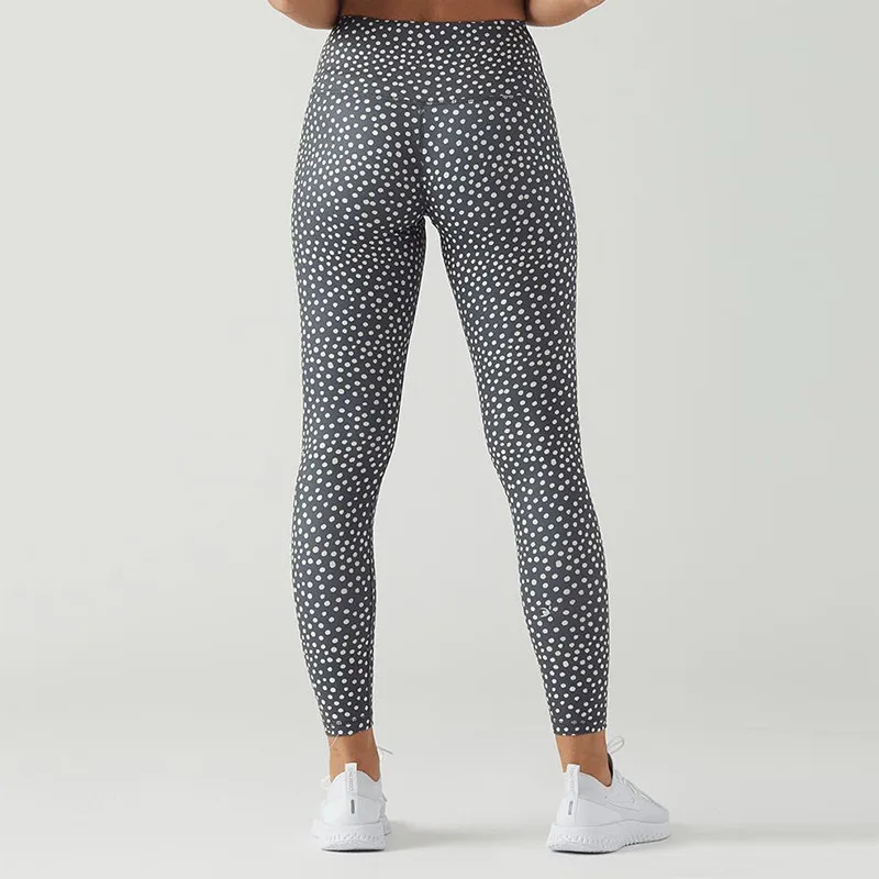 Women Fitness Yoga Pants Slim High waist Sport Leggings Gym Leggings Elastic dot Print Long Tights for Running Tummy Control f3