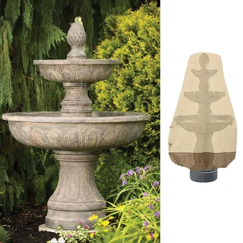 

Garden Fountain Cover Anti Dust Winter Reusable Oxford Cloth Protective Accessories Outdoor Patio Statue Furniture Drawstring