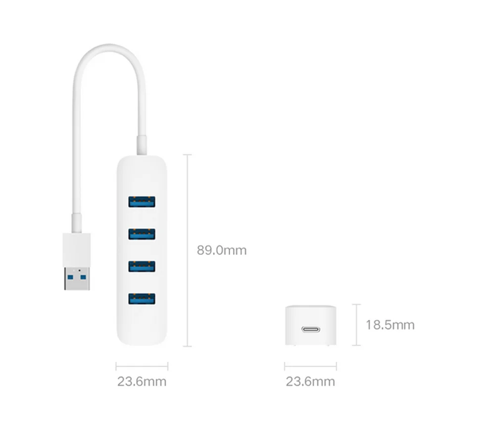 XIAOMI 4 порта USB3.0 хаб с резервным блоком питания интерфейс USB удлинитель концентратора удлинитель коннектор адаптер для портативных ПК