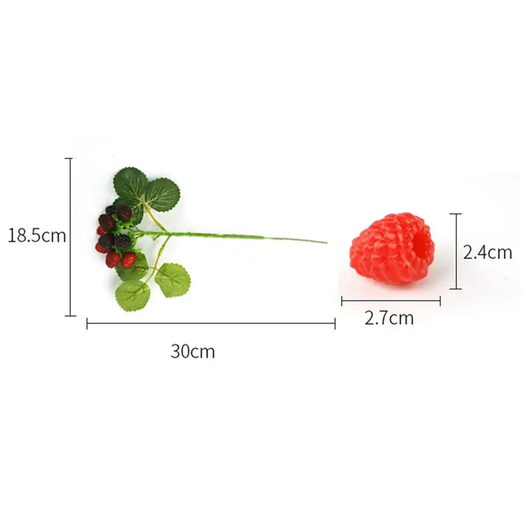 Artificial Fruits and Vegetables DIY Accessories Bright Color Realistic PVC Mulberry Branch Model Artificial Raspberry Fake Fruit Photography Props