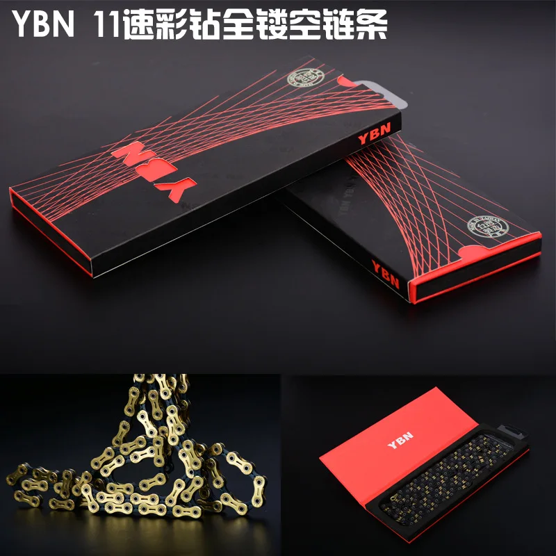 

YBN AloBon Colorful Crystals Chain Fully Hollow out Mountain Road Bicycle 11-Speed 33 Speed 22 Speed with Magic Button