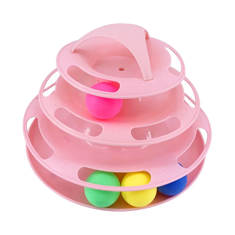 3 Levels Pet Cat Toy Tower Tracks Disc Interacitve Cat Toys Ball Training Amusement Plate Cat Tracks Toys For Cats Kitten jouet