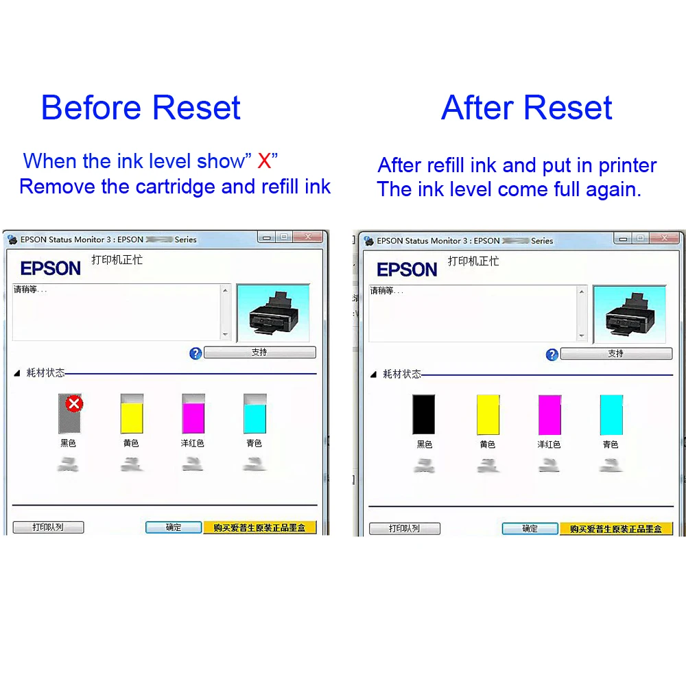 refillable cartridge how to resest chip