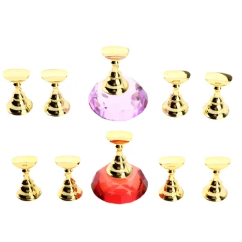 

Set of 2 Magnetic Nail Tips Holder Crystal Stand Base Salon Display Holder Set for Art Salon DIY and Practice/Training