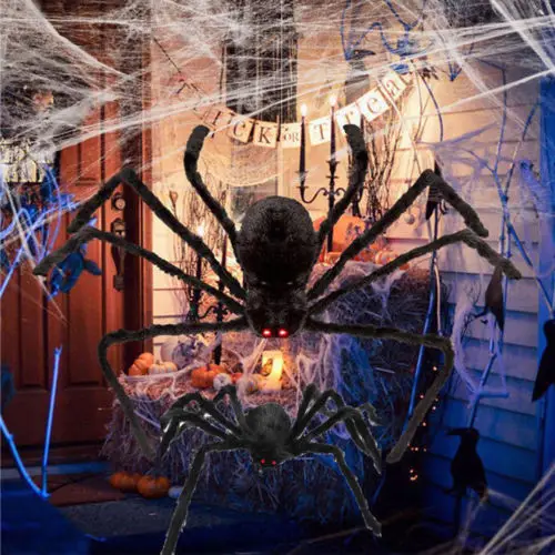 Super big plush spider made of wire and black multicolour style for party or halloween decorations 1Pcs 30cm 50cm 75cm | Дом и сад