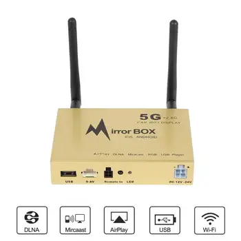 

Car WiFi Mirror Link Box 2.4G 5.8G Audio Video Screen Mirroring for iOS Android Support Local USB Multimedia Playing