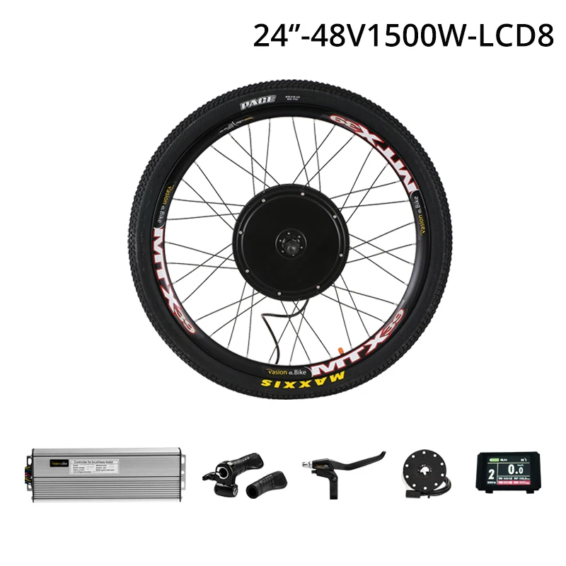 24in-1500W-CST-LCD8U 48 в 1500 Вт Кассетный двигатель колеса 8/9 скорость комплект для переоборудования электрического велосипеда E велосипед набор Электрический колеса для велосипеда Задняя Ступица двигателя колеса - Цвет: 24in-1500W-CST-LCD8U