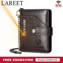 Genuine Leather Short Men Wallets Credit Bank Card Holder Travel Hasp Zipper Purses Credential Slim Male Walet Luxury Coin Bag