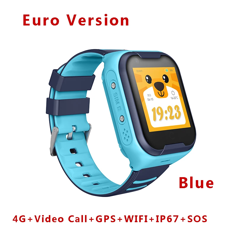 A36E 4G Детские умные часы Wifi gps SOS трекер IP67 Водонепроницаемый Детская камера Видеозвонок наручные студенческие умные часы PK Y95 Q50 Q90 - Цвет: Blue Euro Version