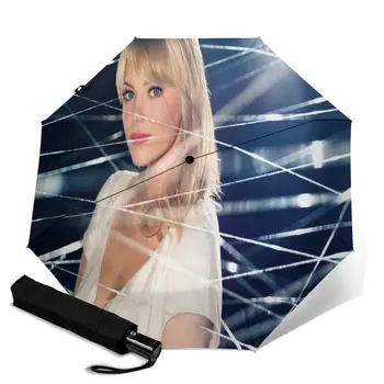 

Emma Stone creative men's and women's automatic three fold umbrella rainy day colorful fashion umbrella
