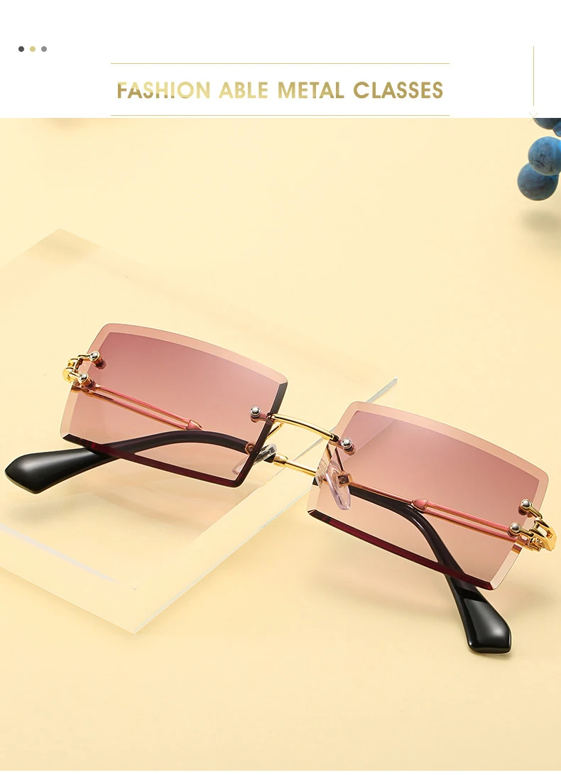 womens rimless sunglasses