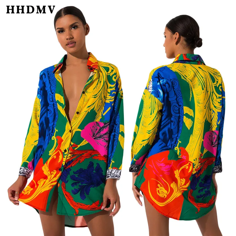 HHDMV KM8033 Новая модная женская летняя разноцветная рубашка с короткими рукавами Повседневная Клубная рубашка свободная сексуальная однобортная рубашка
