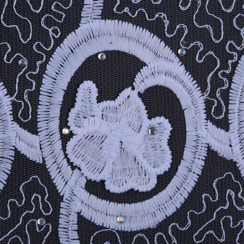 2019New Embroiderey Африканское, французское кружево кружевная ткань с камнями нигерийская Тюлевая Ткань Высокое качество 5Ydars из молочного шелка, LaceA1700