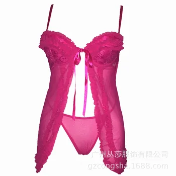 

Cleavage lingerie Extremely seductive steel Victoria's secret lace nightdress adult tone fun uniform