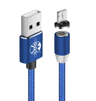 Blue ios Cable UGI 1~ 3 м Магнитный Micro USB зарядное устройство для iPhone 11pro max X 8 Скорость зарядный кабель для samsung Galaxy S9/S8/Plus/Note 8 - Цвет: Blue ios Cable