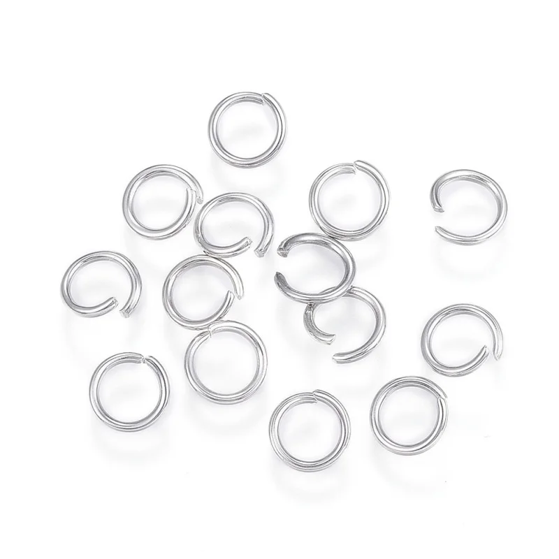 PandaHall 1000 Stück Edelstahl-Biegeringe Offene Biegeringe für DIY-Schmuckherstellung 4mm/5mm/6mm/7mm/8mm/9mm/10mm – Detail 1