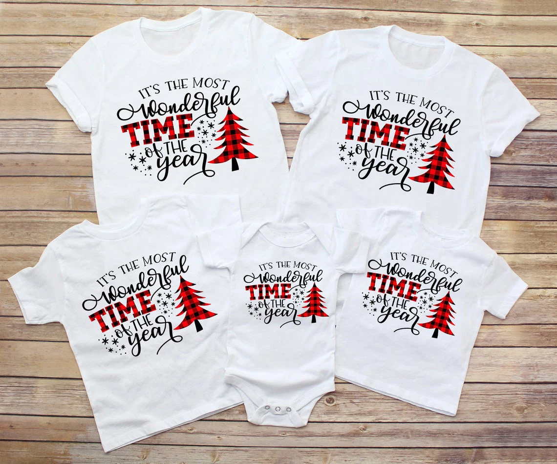 Romper Xmas-Clothes Couple T-Shirt Christmas Family Matching Baby Kids 1pcs Tees The-Most-Wonderful