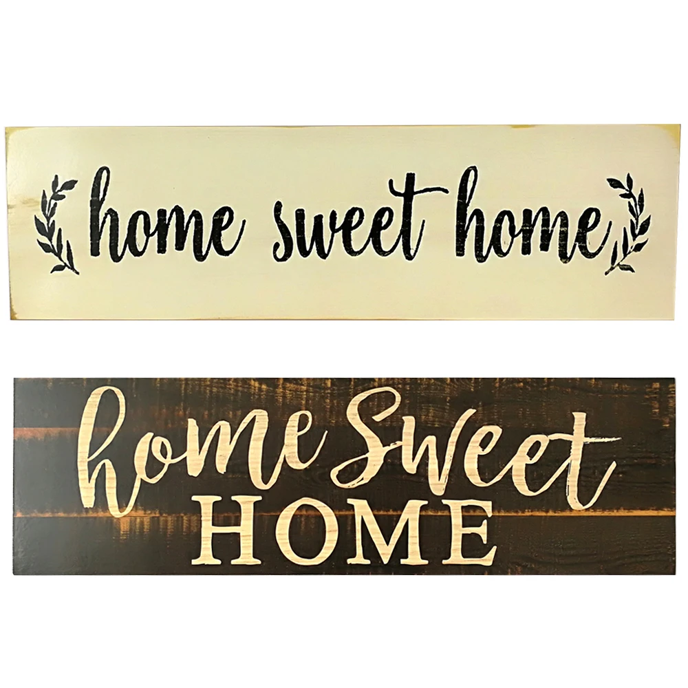 Party Wediing Decoration Home Sweet Home Script Design Large Rustic Wood Sign Distressed Solid Plaque