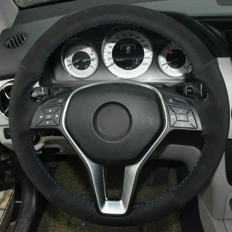 

For Benz A B C GLA Class Top Leather Steering Wheel Hand-stitch on Wrap Cover