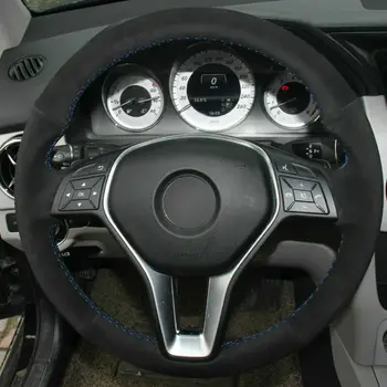 

For Benz A B C GLA Class Top Leather Steering Wheel Hand-stitch on Wrap Cover
