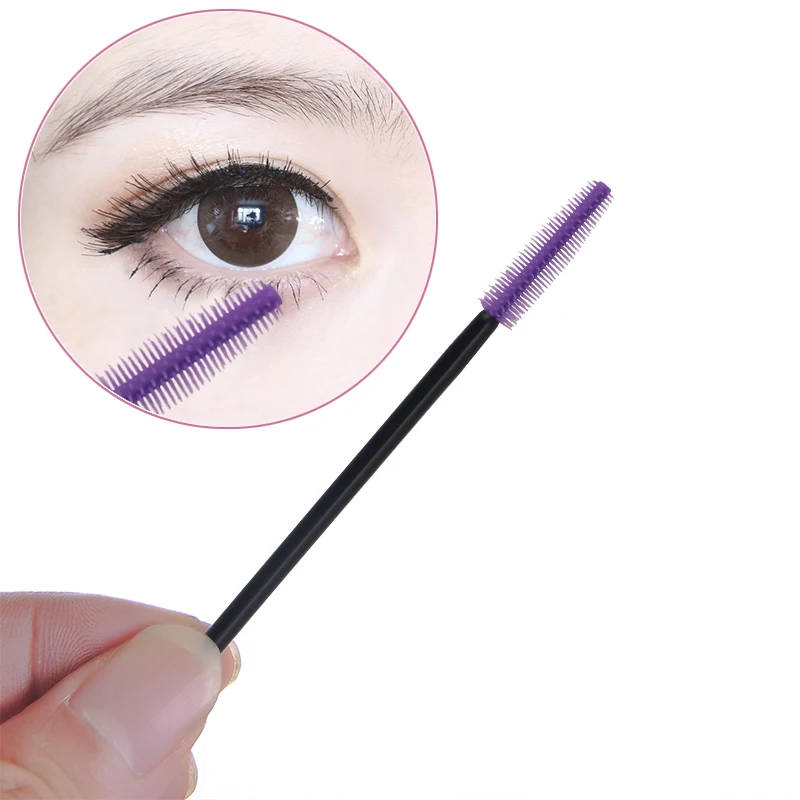 50 stücke Einweg Silikon Wimpern Pinsel Kamm Mascara Zauberstäbe Wimpern Verlängerung Werkzeug Professionelle frauen Schönheit Make-Up Pinsel – Detail 3