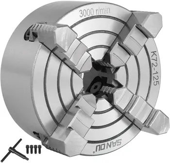 

K72-125 Lathe Chuck 5 Inch 4-Jaw Independent Reversible Jaw Metal Lathe Chuck Turning Machine Accessories for Lathes Machine