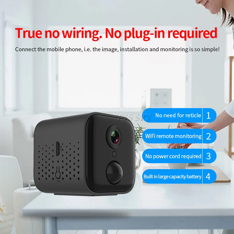 IP камера видеонаблюдения с пассивным ИК датчиком движения Wi Fi 1080P|Компактные