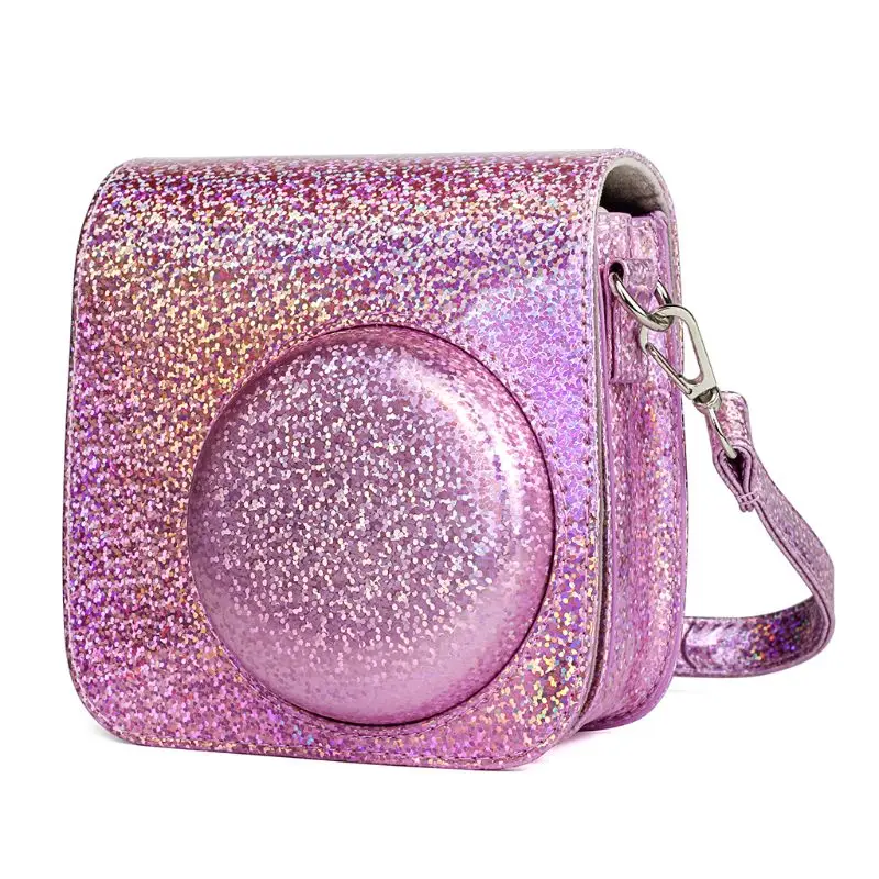 OOTDTY из искусственной кожи Кристалл Bling камера сумка чехол для Fujifilm Mini8/8+/9 камера