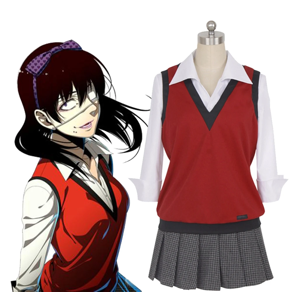 Anime-Kakegurui-Compulsive-Gambler-Midari-Ikishima-Cosplay-Costume-Japanese-School-Uniform-Vest-Dress-Women-Halloween-JK