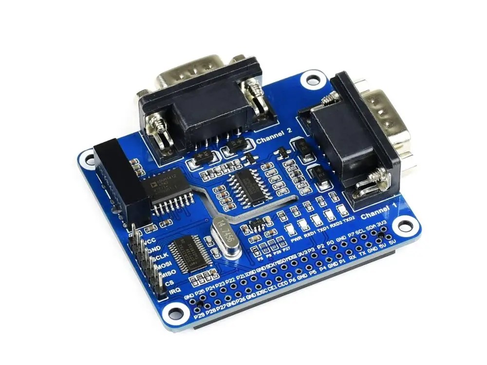 

2-канальная Изолированная Расширительная головка Waveshare RS232 для Raspberry Pi, решение SC16IS752 + SP3232, схемы защиты с несколькими бортами