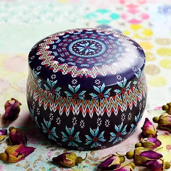 

Tin Box Sealed Jar Packing Boxes Colorful Kitchen Tea Box Jar Cookie Candy Tea Storage Round Tinplate Boxes Drawer Organizer