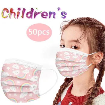 

Disposable Face Mask for Kids/child Lovely Print Children's Mask Disposable Face Mask Industrial 3 Ply Ear Loop 50pc Маска