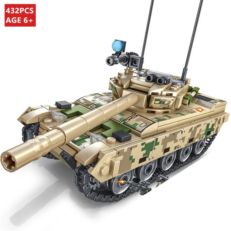 

432Pcs Iron Blood Heavy Equipment Reloading Tank Military Building Blocks Brinquedos Juguetes Playmobil Bricks Toys For Children