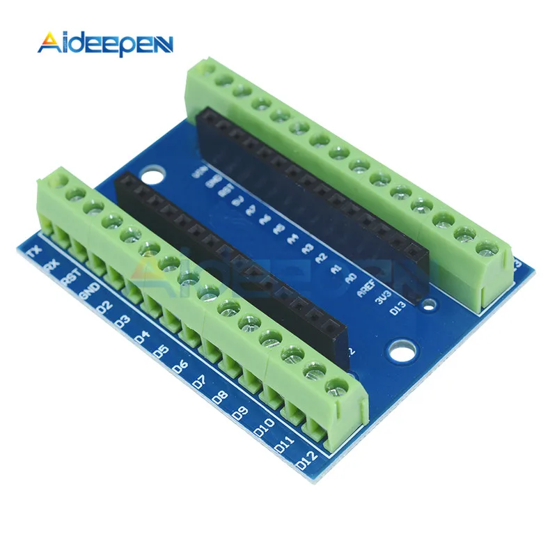 1 шт. Стандартный терминальный адаптер плата адаптер питания Expasion щит модуль для Arduino Nano 3,0 V3.0 AVR Atmega328-AU DIY - Цвет: Blue