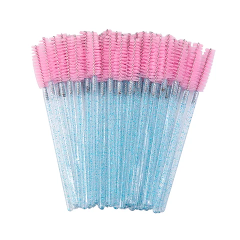 Disposable Crystal Eyelash Brush Comb Eyelashes Extension Brush For Eyelash Extension Mascara Wands Makeup Tools